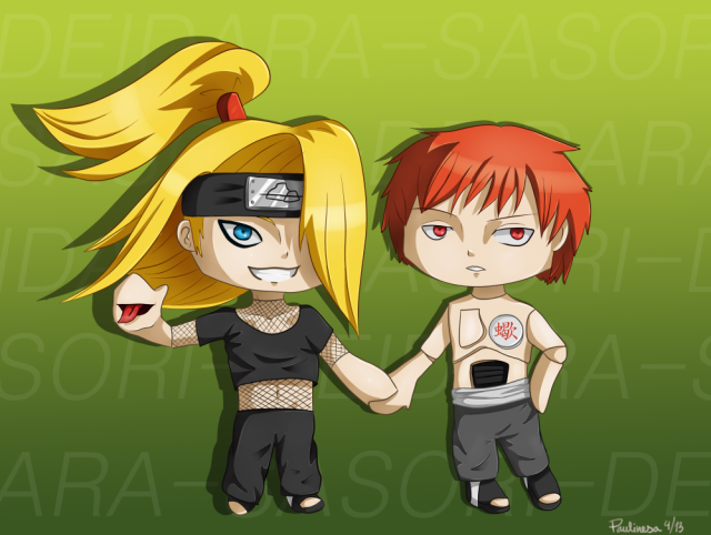 Chibi Sasori a Deidara :3